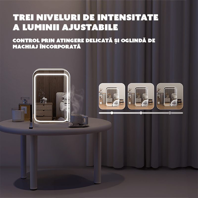 Ingrijire personala si Cosmetice - Machiaj - Accesorii machiaj - Mini Frigider CYBERDUST, Makeup&Beauty, Oglinda cu lumina LED, Cosmetice, Produse pentru ingrijirea pielii, 4L, Alb - Infinity.ro