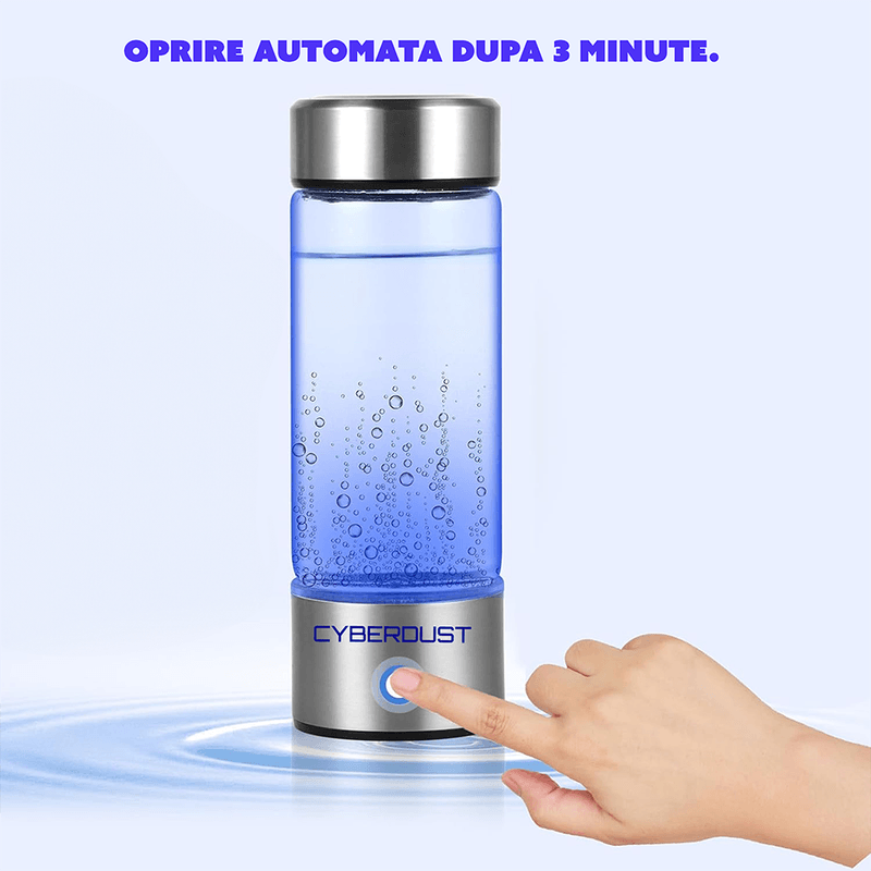 Casa si Gradina - Bucatarie si vesela - Ustensile bucatarie - Cani filtrante si accesorii - Sticla Generatoare de Apa cu Hidrogen CYBERDUST, Electroliza, Reincarcabila, USB,  420 ML, Portabila, Otel inoxidabil - Infinity.ro