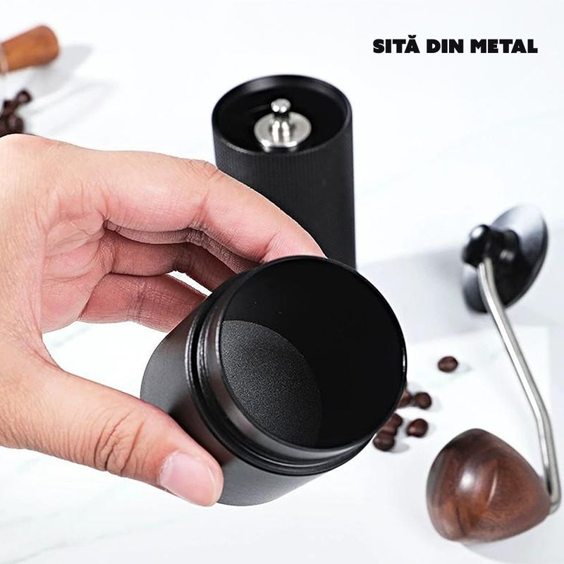 Electronice si Electrocasnice - Electrocasnice bucatarie - Preparare bauturi - Rasnite - Rasnita de cafea manuala CYBERDUST, Neagra, Sistem Dublu De Rulmenti, Macinare Stabila, Calatorit Si Camping - Infinity.ro