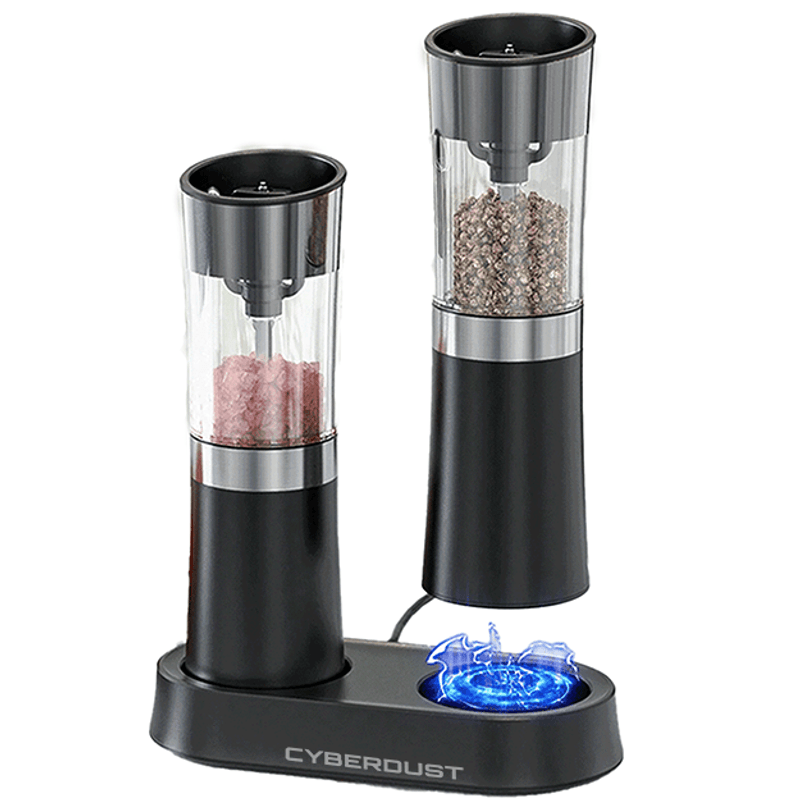 Casa si Gradina - Bucatarie si vesela - Ustensile bucatarie - Rasnite si dozatoare condimente - Set 2 Rasnite electrice CYBERDUST, Macinare Automata Cu Detectie Gravitationala, 2 Moduri de Macinare, Reincarcabil - Infinity.ro