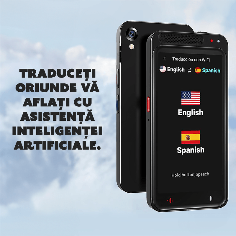 Laptop, Telefoane si Tablete - Wearables si gadgeturi - Gadgeturi - Accesorii SMART - Traducator AI CYBERDUST, 138 Limbi si accente Online, 17 Limbi offline, Bidirectionala, Voce si fotografii - Infinity.ro