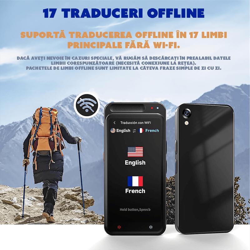 Laptop, Telefoane si Tablete - Wearables si gadgeturi - Gadgeturi - Accesorii SMART - Traducator AI CYBERDUST, 138 Limbi si accente Online, 17 Limbi offline, Bidirectionala, Voce si fotografii - Infinity.ro