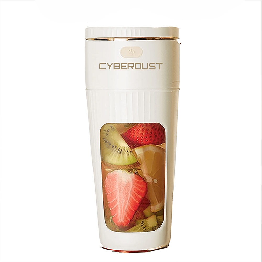 Blender Portabil cu port pentru pai, CYBERDUST, 8000 Rotati/minut, Striveste gheata, Incarcare USB,Suc,smoothie,cocktail