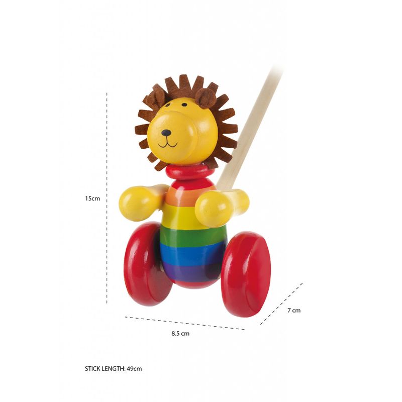 Jucarii, Copii si Bebe - Jucarii si jocuri - Jucarii bebelusi - Jucarii de tras/impins - Jucarie de impins leu, Orange Tree Toys - Infinity.ro