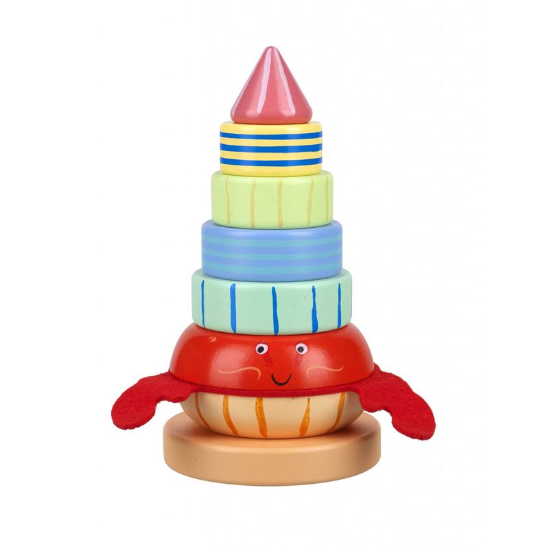 Jucarii, Copii si Bebe - Jucarii si jocuri - Jucarii bebelusi - Jucarii de sortat - Jucarie din lemn de stivuit cu crab, Orange Tree Toys - Infinity.ro