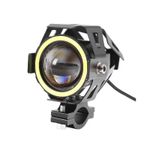 Auto si Moto - Electrice auto - Iluminare si semnalizare - Becuri auto - Proiector led moto, ATV, Off Road, cu angel eye, 2 faze si mod stroboscop - Infinity.ro