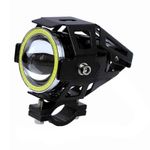 Auto si Moto - Electrice auto - Iluminare si semnalizare - Becuri auto - Proiector led moto, ATV, Off Road, cu angel eye, 2 faze si mod stroboscop - Infinity.ro