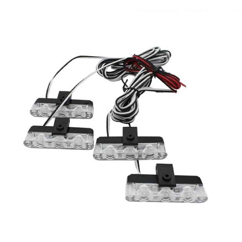 Casa si Gradina - Corpuri si surse de iluminat - Iluminat comercial si industrial - Proiectoare si lampi de lucru - Set 4 lumini stroboscop rosu albastru grila, telecomanda, 7 functii, 12V - Infinity.ro