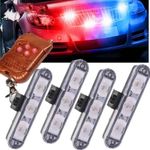 Casa si Gradina - Corpuri si surse de iluminat - Iluminat comercial si industrial - Proiectoare si lampi de lucru - Set 4 lumini stroboscop rosu albastru grila, telecomanda, 7 functii, 12V - Infinity.ro