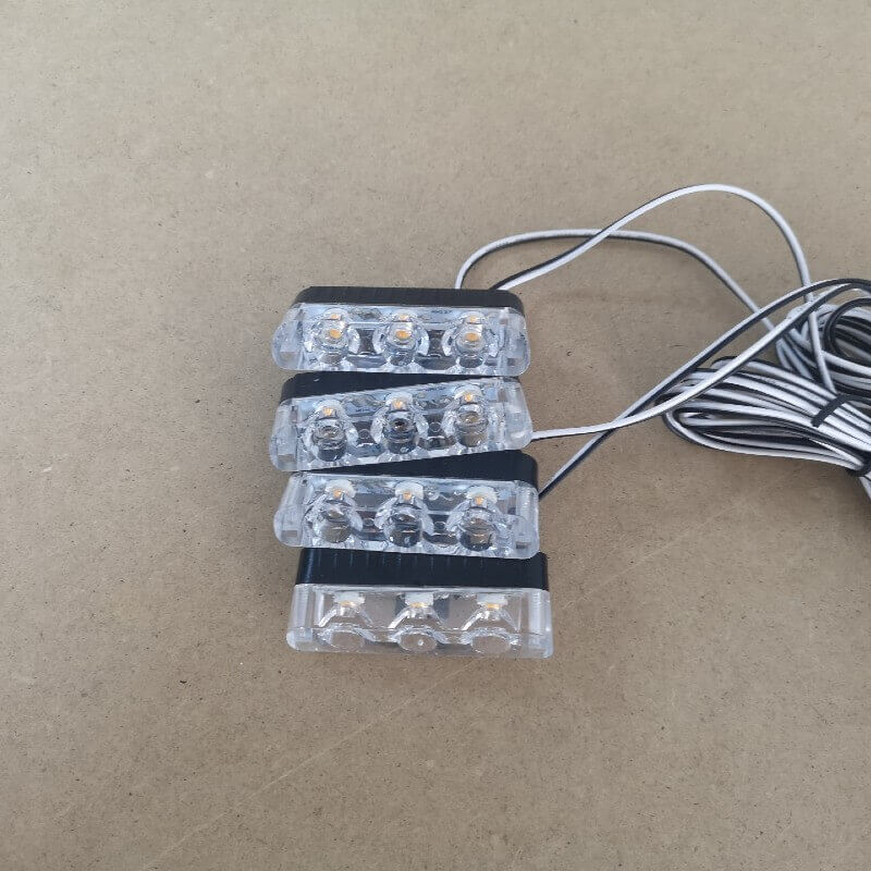 Casa si Gradina - Corpuri si surse de iluminat - Iluminat comercial si industrial - Proiectoare si lampi de lucru - Set 4 lumini stroboscop rosu albastru grila, telecomanda, 7 functii, 12V - Infinity.ro