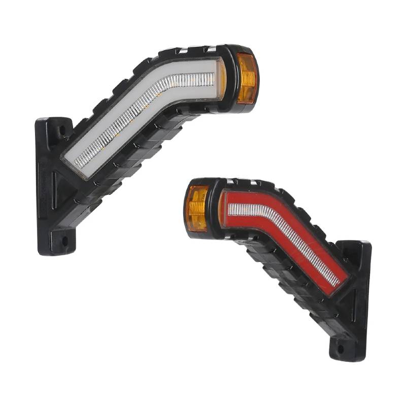 Auto si Moto - Piese auto si accesorii - Caroserie - Faruri, stopuri si proiectoare - Coarne gabarit alb rosu, 12-24V, semnalizare dinamica, K9921 - Infinity.ro