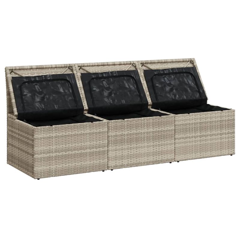 Casa si Gradina - Gradina si terasa - Mobilier exterior - Canapele si fotolii gradina - Canapea de gradina cu perne, 3 locuri, gri deschis, poliratan - Infinity.ro