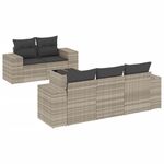 Casa si Gradina - Gradina si terasa - Mobilier exterior - Canapele si fotolii gradina - Set canapele de gradina cu perne, 6 piese gri deschis poliratan - Infinity.ro