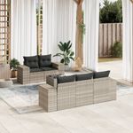 Casa si Gradina - Gradina si terasa - Mobilier exterior - Canapele si fotolii gradina - Set canapele de gradina cu perne, 6 piese gri deschis poliratan - Infinity.ro