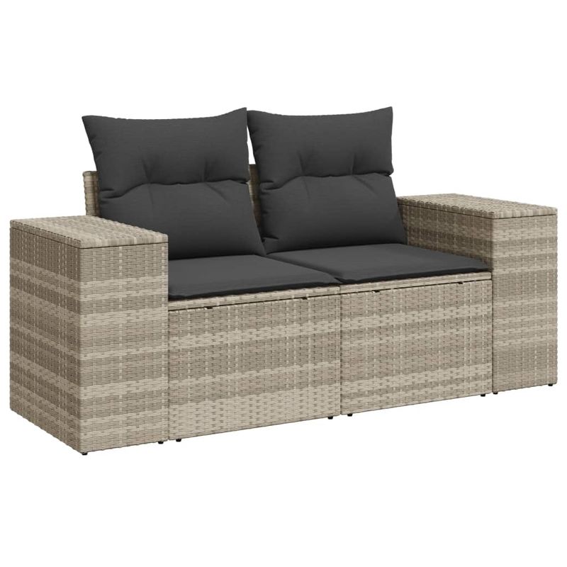 Casa si Gradina - Gradina si terasa - Mobilier exterior - Canapele si fotolii gradina - Set canapele de gradina cu perne, 6 piese gri deschis poliratan - Infinity.ro