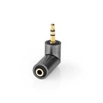 TV, Audio-Video si Foto - Audio Hi-Fi - Accesorii Audio Hi-Fi - Adaptor audio stereo PROFESIONAL Jack 3.5 mm tata - Jack 3.5 mm mama 90 grade metal Fabritallic Nedis CATB22975GY - Infinity.ro