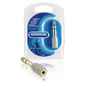 Adaptor audio stereo Jack 6.35 mm tata - Jack 3.5 mm mama gri Bandridge