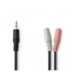 TV, Audio-Video si Foto - Audio Hi-Fi - Accesorii Audio Hi-Fi - Adaptor audio pentru casti Jack 3.5 mm tata - 2x 3.5 mm mama 0.2m negru NEDIS - Infinity.ro