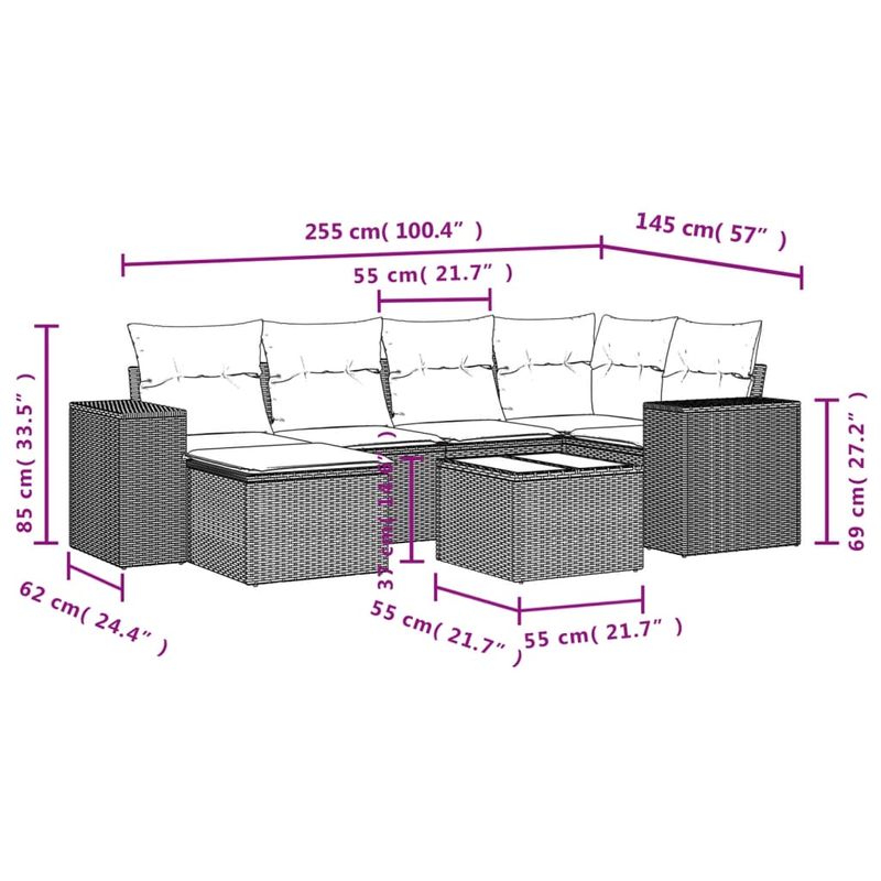 Casa si Gradina - Gradina si terasa - Mobilier exterior - Seturi mobila gradina - Set canapele de gradina cu perne, 7piese gri deschis poliratan - Infinity.ro