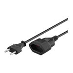 Casa si Gradina - Electrice - Accesorii electrice - Prelungitoare, triple, fise - Cablu prelungitor EURO 3m 2x0.75mm mama-tata negru 2.5A 50508 Goobay - Infinity.ro