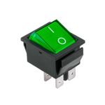 Casa si Gradina - Electrice - Accesorii electrice - Accesorii prize si intrerupatoare - Intrerupator basculant 4 pini 1 circuit 16A 250V OFF-ON verde 21.7x28.5mm - Infinity.ro