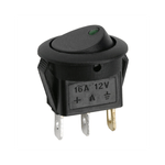 Casa si Gradina - Electrice - Accesorii electrice - Accesorii prize si intrerupatoare - Intrerupator basculant 1 circuit 3 pini 12V 16A OFF-ON LED verde cu retinere - Infinity.ro