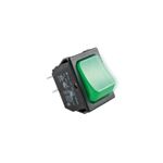 Casa si Gradina - Electrice - Accesorii electrice - Accesorii prize si intrerupatoare - Comutator basculant ON-OFF cu retinere 250V 10A 2 circuite cu bec verde incastrare 31x22mm R13-117 Somogyi Elektronic - Infinity.ro