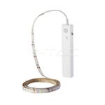 Casa si Gradina - Corpuri si surse de iluminat - Benzi LED - Banda LED 2835 2.4W 1m 4000K cu senzor de miscare si alimentare baterii 4x AAA V-TAC - Infinity.ro