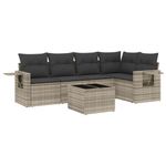 Casa si Gradina - Gradina si terasa - Mobilier exterior - Seturi mobila gradina - Set canapele de gradina cu perne, 6 piese gri deschis poliratan - Infinity.ro