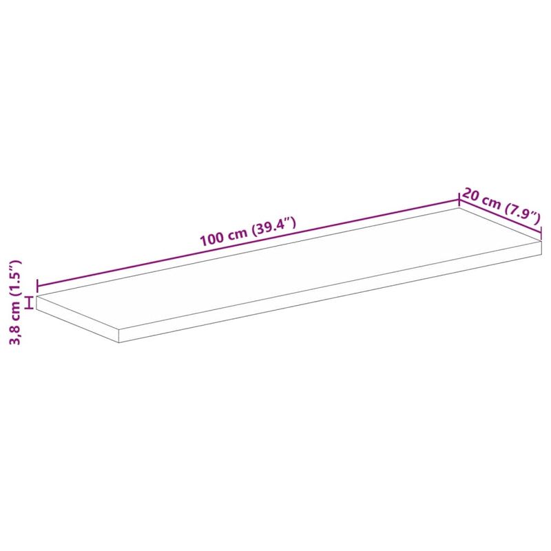 Casa si Gradina - Mobilier - Feronerie si accesorii mobila - Blat masa, 100x20x3,8 cm, dreptunghiular, lemn masiv de mango (finisaj stejar) - Infinity.ro