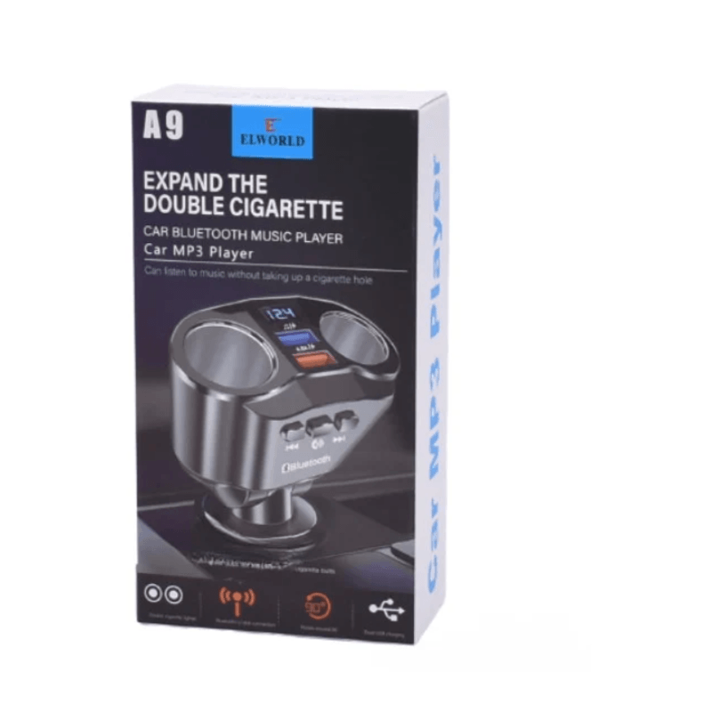 Auto si Moto - Electronice auto - Multimedia auto - Modulator FM Bluetooth A9, Dual USB max. 4.8A, 2 adaptoare bricheta, Hands Free, ecran LED - Infinity.ro