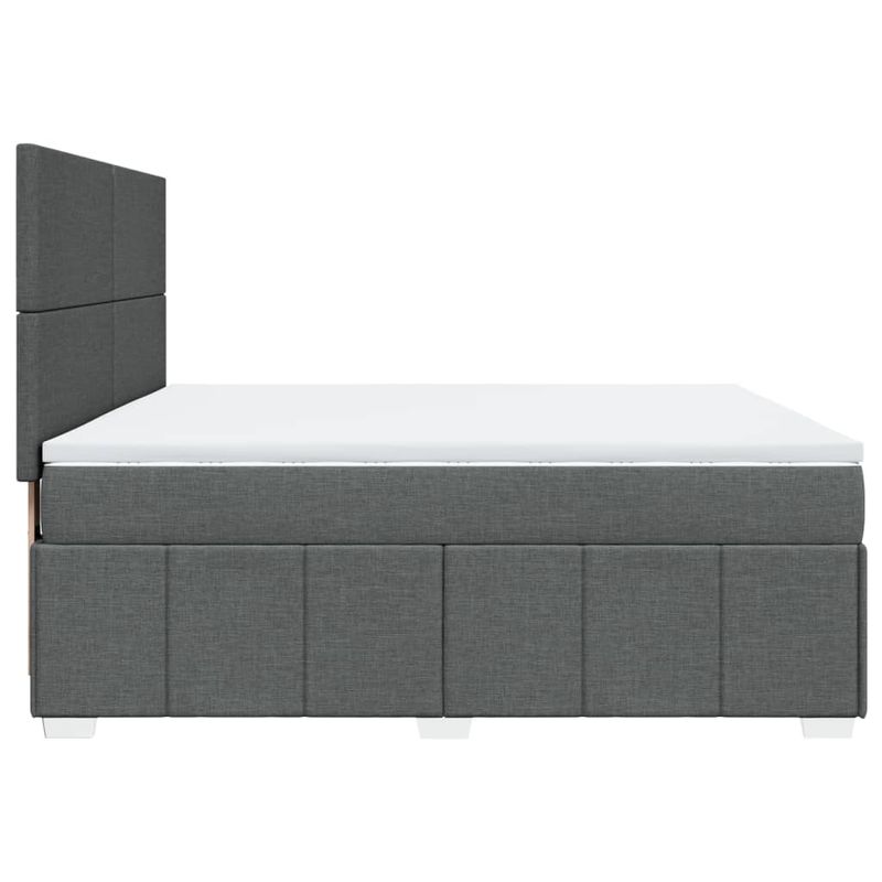 Casa si Gradina - Mobilier - Paturi si accesorii - Paturi - Pat box spring cu saltea, gri inchis, 180x200 cm, textil - Infinity.ro