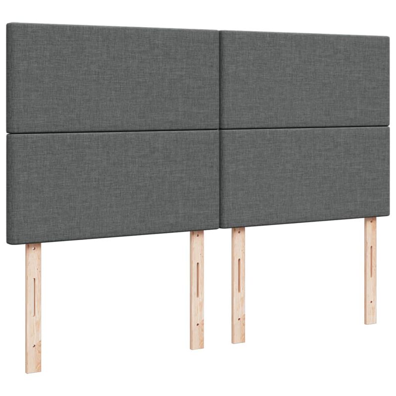 Casa si Gradina - Mobilier - Paturi si accesorii - Paturi - Pat box spring cu saltea, gri inchis, 180x200 cm, textil - Infinity.ro