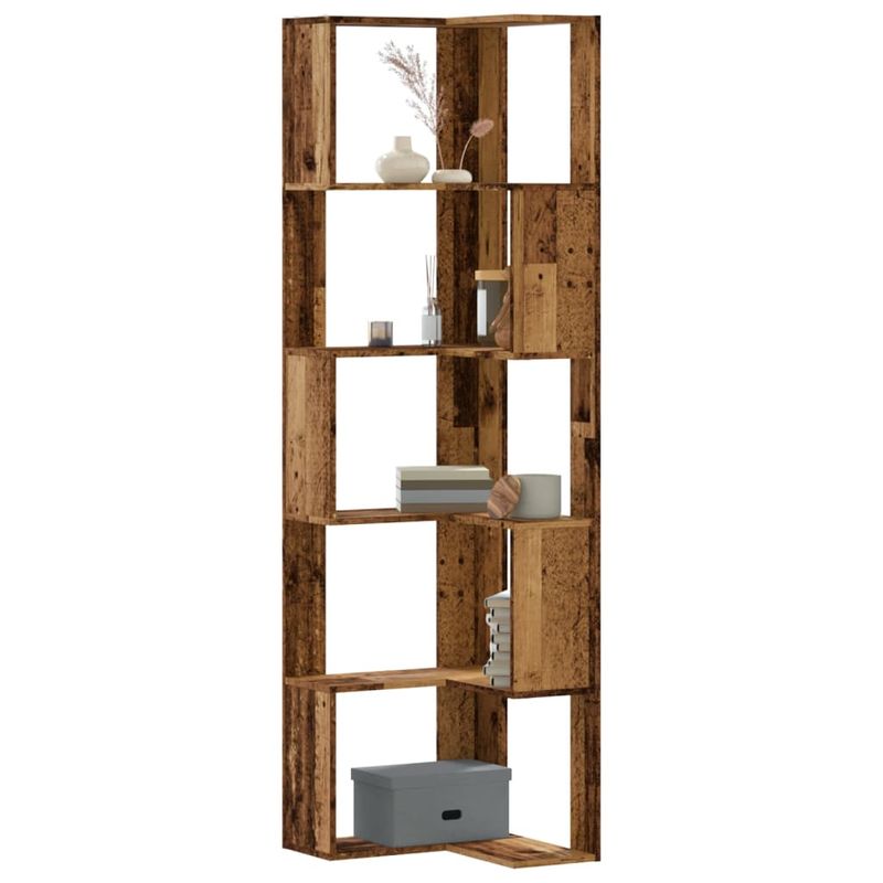 Casa si Gradina - Mobilier - Biblioteci si rafturi - Biblioteci - Biblioteca 5 niveluri lemn vechi 50x50x179cm lemn prelucrat - Infinity.ro
