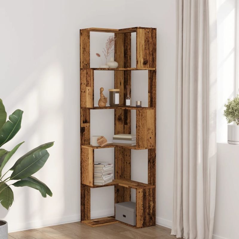 Casa si Gradina - Mobilier - Biblioteci si rafturi - Biblioteci - Biblioteca 5 niveluri lemn vechi 50x50x179cm lemn prelucrat - Infinity.ro