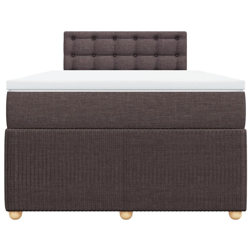 Casa si Gradina - Mobilier - Paturi si accesorii - Paturi - Pat box spring cu saltea, maro inchis, 120x200 cm, textil - Infinity.ro