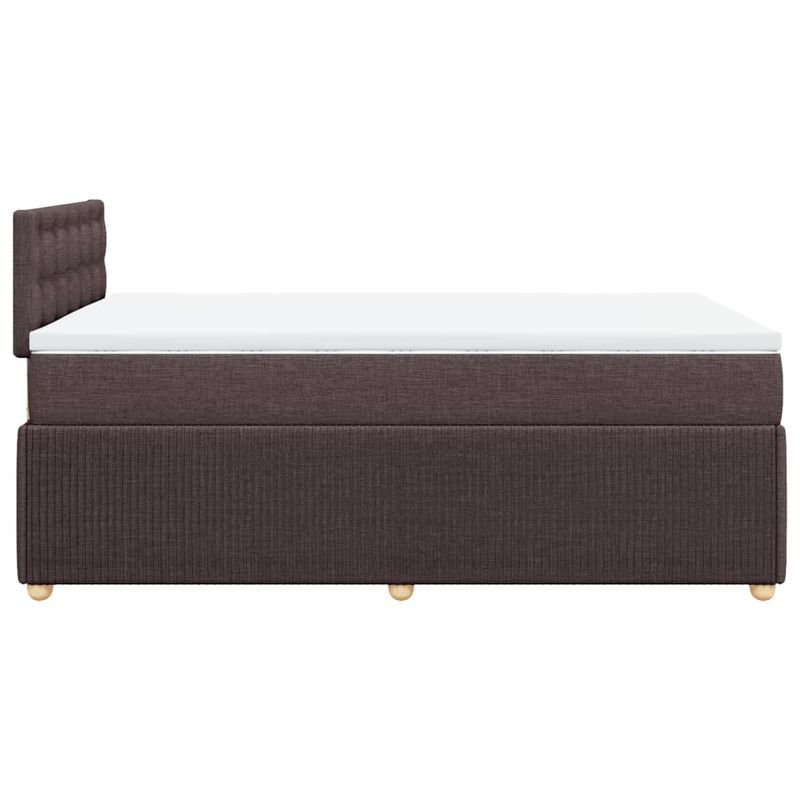 Casa si Gradina - Mobilier - Paturi si accesorii - Paturi - Pat box spring cu saltea, maro inchis, 120x200 cm, textil - Infinity.ro