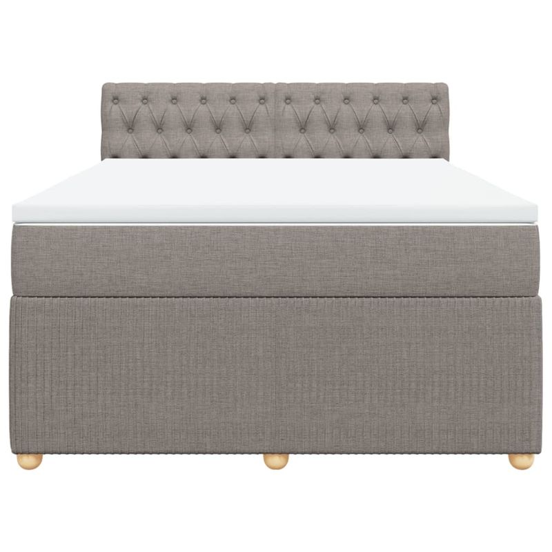 Casa si Gradina - Mobilier - Paturi si accesorii - Paturi - Pat box spring cu saltea, gri taupe, 160x200 cm material textil - Infinity.ro
