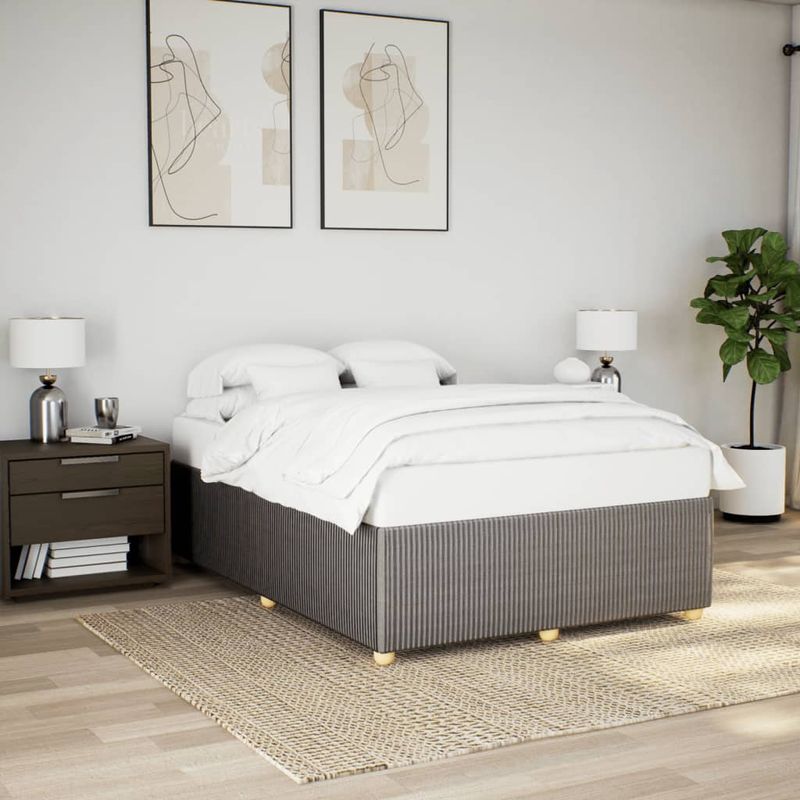 Casa si Gradina - Mobilier - Paturi si accesorii - Paturi - Cadru de pat fara saltea, gri taupe, 140x200 cm, textil - Infinity.ro