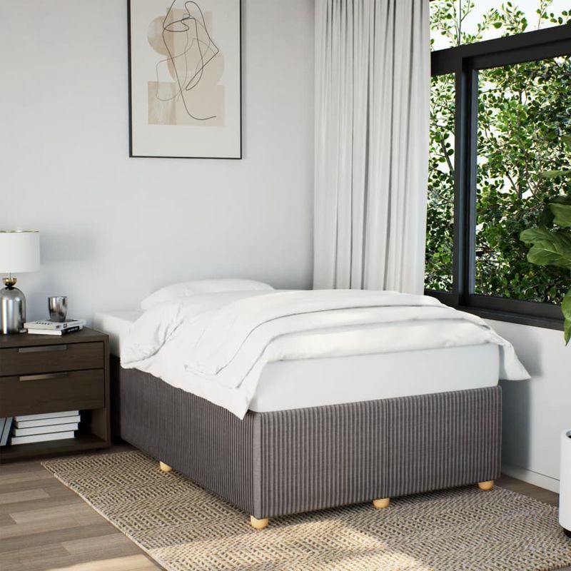 Casa si Gradina - Mobilier - Paturi si accesorii - Paturi - Cadru de pat, gri taupe, 120x190 cm, material textil - Infinity.ro