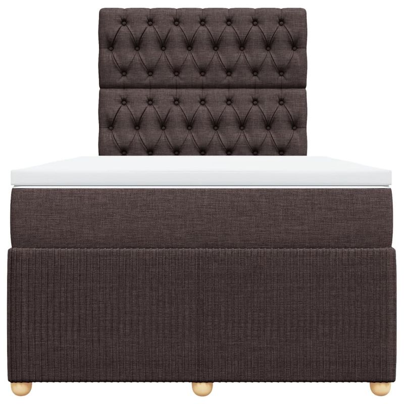Casa si Gradina - Mobilier - Paturi si accesorii - Paturi - Pat box spring cu saltea, maro inchis, 120x190 cm, textil - Infinity.ro