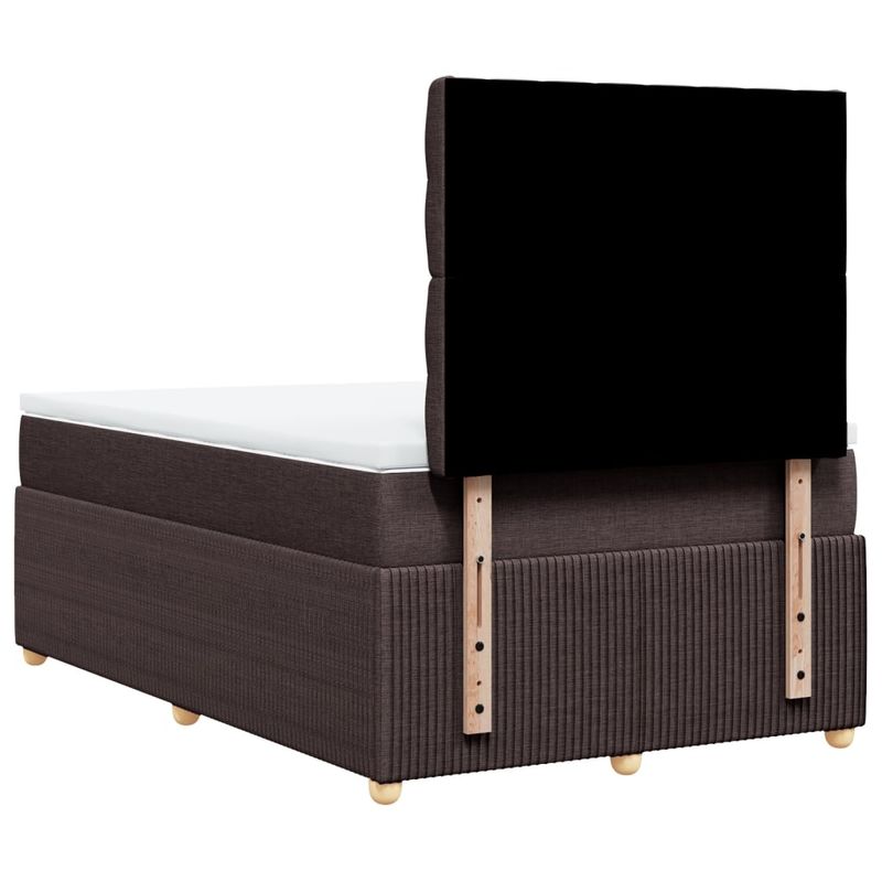 Casa si Gradina - Mobilier - Paturi si accesorii - Paturi - Pat box spring cu saltea, maro inchis, 120x190 cm, textil - Infinity.ro