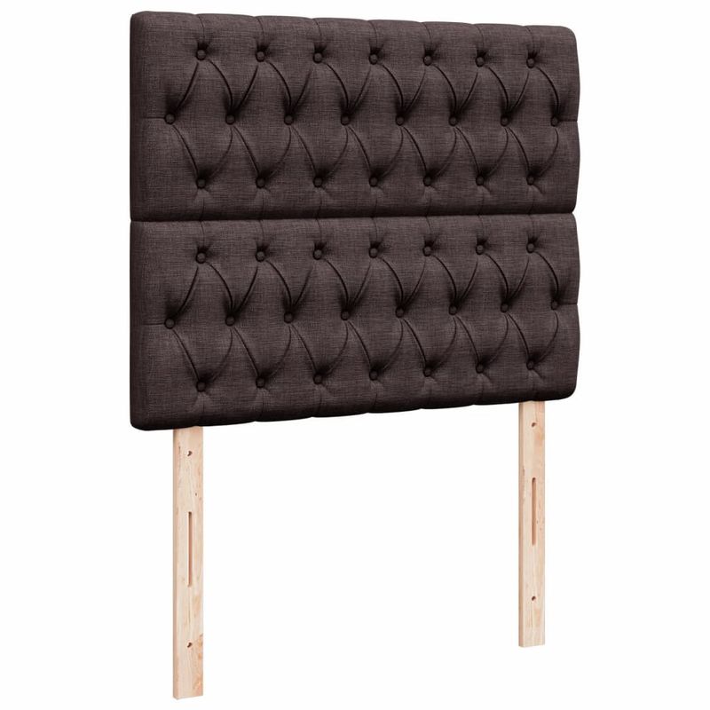 Casa si Gradina - Mobilier - Paturi si accesorii - Paturi - Pat box spring cu saltea, maro inchis, 120x190 cm, textil - Infinity.ro