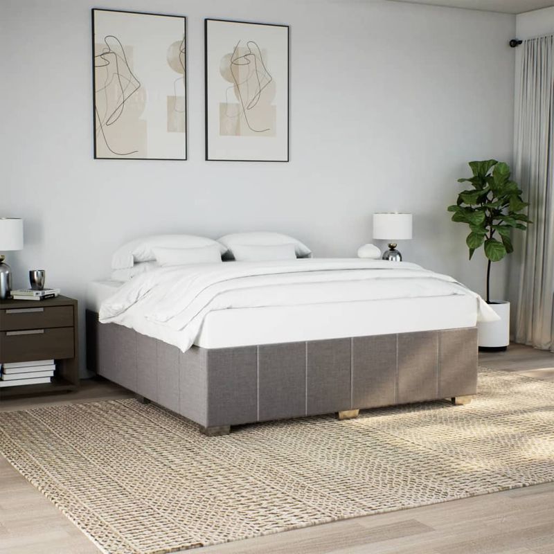 Casa si Gradina - Mobilier - Paturi si accesorii - Paturi - Cadru de pat fara saltea, gri taupe, 180x200 cm, textil - Infinity.ro
