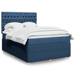 Casa si Gradina - Mobilier - Paturi si accesorii - Paturi - Pat continental cu saltea, albastru, 160x200cm, material textil - Infinity.ro