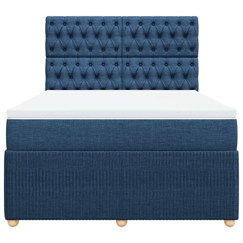 Casa si Gradina - Mobilier - Paturi si accesorii - Paturi - Pat continental cu saltea, albastru, 160x200cm, material textil - Infinity.ro