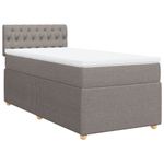 Casa si Gradina - Mobilier - Paturi si accesorii - Paturi - Pat box spring cu saltea, gri taupe, 90x200 cm, textil - Infinity.ro