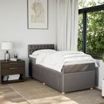 Casa si Gradina - Mobilier - Paturi si accesorii - Paturi - Pat box spring cu saltea, gri taupe, 90x200 cm, textil - Infinity.ro