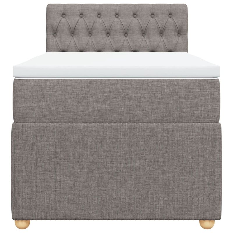 Casa si Gradina - Mobilier - Paturi si accesorii - Paturi - Pat box spring cu saltea, gri taupe, 90x200 cm, textil - Infinity.ro