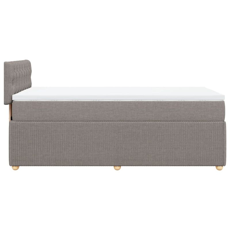Casa si Gradina - Mobilier - Paturi si accesorii - Paturi - Pat box spring cu saltea, gri taupe, 90x200 cm, textil - Infinity.ro